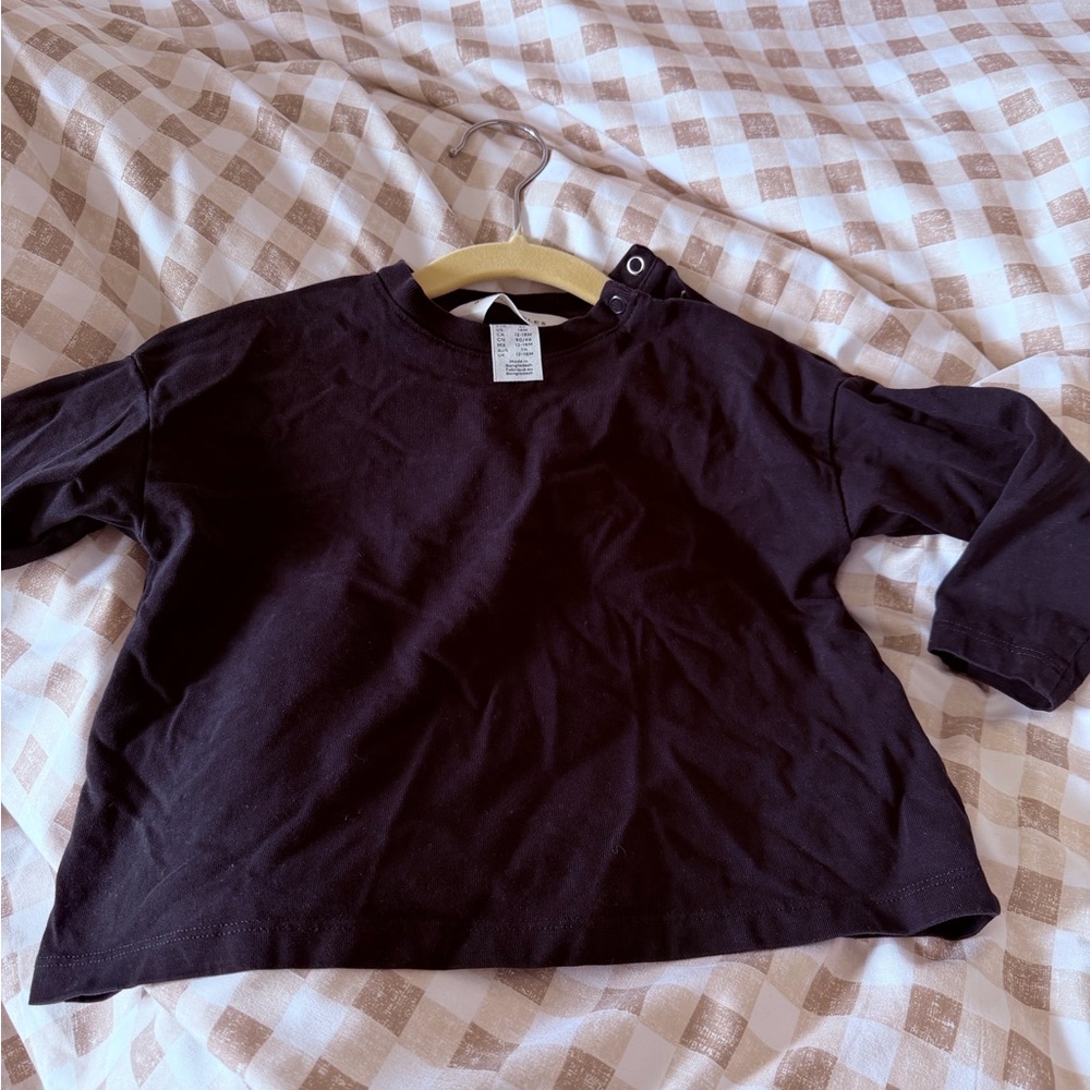 Toddler Black Long-SleevesTop